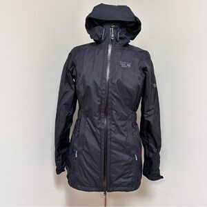 EUC Mountain Hardwear Black Hooded Waterproof Jacket